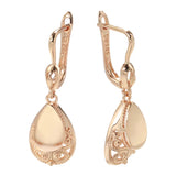 Natural Moonstone Gemstone Clip Earrings 18K Rose Change Wedding Jewelry