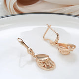 Natural Moonstone Gemstone Clip Earrings 18K Rose Change Wedding Jewelry