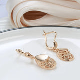 Natural Moonstone Gemstone Clip Earrings 18K Rose Change Wedding Jewelry