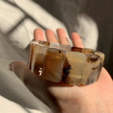 Natural Ocean Agate Stone Beads Bracelet Gemstone Bangle for Women & Men