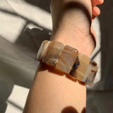 Natural Ocean Agate Stone Beads Bracelet Gemstone Bangle for Women & Men