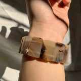Natural Ocean Agate Stone Beads Bracelet Gemstone Bangle for Women & Men