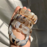 Natural Ocean Agate Stone Beads Bracelet Gemstone Bangle