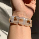 Natural Ocean Agate Stone Beads Bracelet Gemstone Bangle