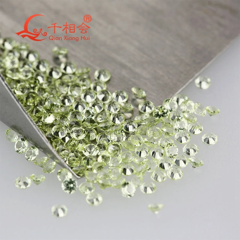 Natural Olivine Peridot Green Round Shape Diamond Cut Loose Gemstone