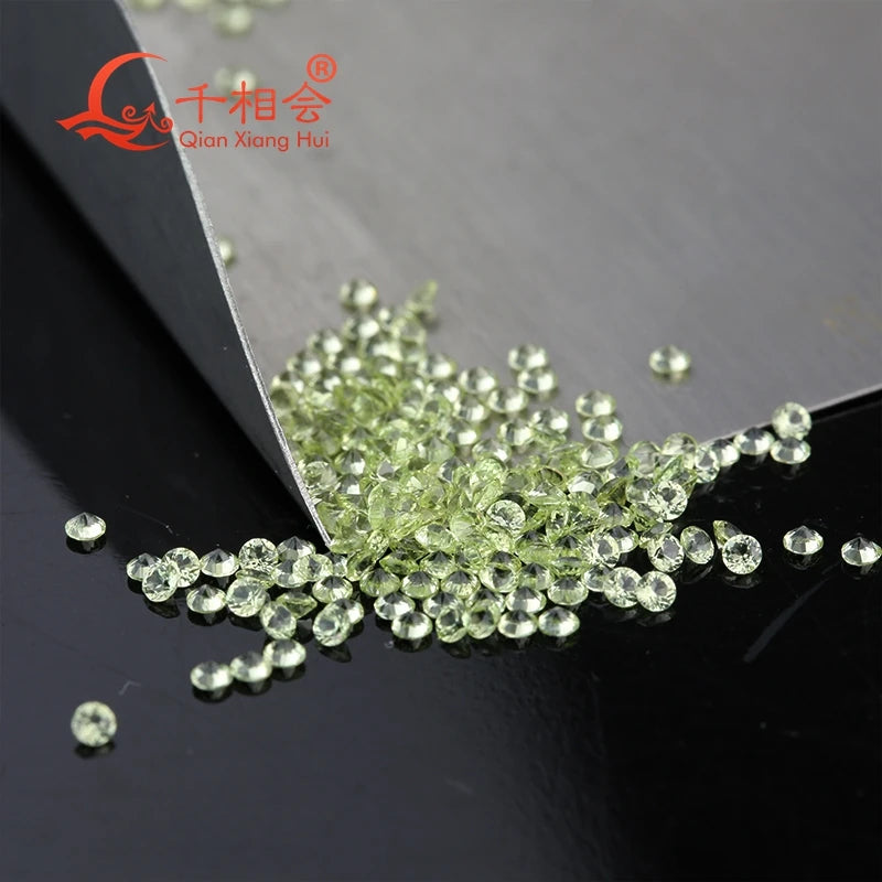 Natural Olivine Peridot Green Round Shape Diamond Cut Loose Gemstone