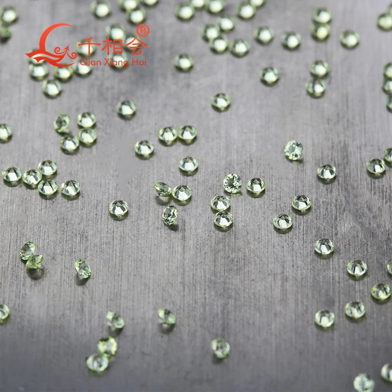 Natural Olivine Peridot Green Round Shape Diamond Cut Loose Gemstone