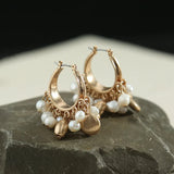 Natural Pearl Earrings Bohemian Style Circular South Korea Earrings