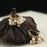 Natural Pearl Earrings Bohemian Style Circular South Korea Earrings
