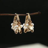 Natural Pearl Earrings Bohemian Style Circular South Korea Earrings