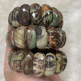 Rainforest Agate Beads Bracelet Natural Gemstone Bangle