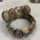 Rainforest Agate Beads Bracelet Natural Gemstone Bangle