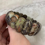 Rainforest Agate Beads Bracelet Natural Gemstone Bangle