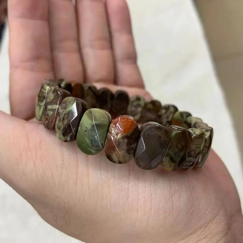 Rainforest Agate Beads Bracelet Gemstone Bangle