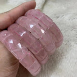 Rose Quartz Stone Bracelet Natural Gem Jewelry Bangle