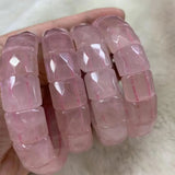 Rose Quartz Stone Bracelet Natural Gem Jewelry Bangle