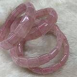 Rose Quartz Stone Bracelet Natural Gem Jewelry Bangle