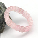Rose Quartz Stone Beads Bracelet Natural Gemstone DIY Jewelry for Woman