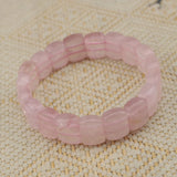Rose Quartz Stone Beads Bracelet Natural Gemstone DIY Jewelry for Woman