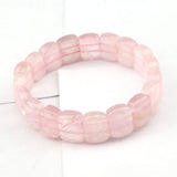 Rose Quartz Stone Beads Bracelet Natural Gemstone DIY Jewelry for Woman