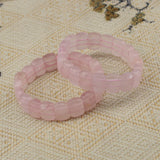 Rose Quartz Stone Beads Bracelet Natural Gemstone DIY Jewelry for Woman