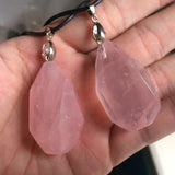 Rose Quartz Stone Beads Pendant Gemstone Necklace for Women