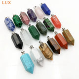Rose Quartz Amethysts Charm Gems Stone Perfume Bottle Pendant