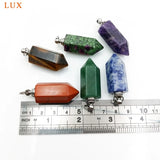 Rose Quartz Amethysts Charm Gems Stone Perfume Bottle Pendant
