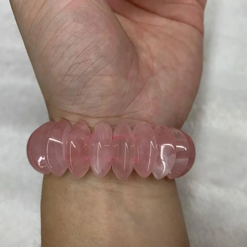 Rose Quartz Stone Beads Bracelet - Gem Stone DIY Jewelry for Women
