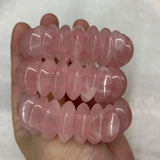 Rose Quartz Stone Beads Bracelet - Gem Stone DIY Jewelry for Women