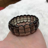 Smoky Quartz Crystal Stone Beads Bracelet Natural Gemstone Bangle for Woman