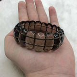 Smoky Quartz Crystal Stone Beads Bracelet Natural Gemstone Bangle for Woman