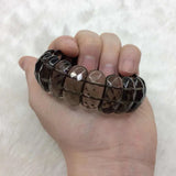 Smoky Quartz Crystal Stone Beads Bracelet Natural Gemstone Bangle for Woman