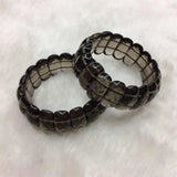 Smoky Quartz Crystal Stone Beads Bracelet Natural Gemstone Bangle for Woman