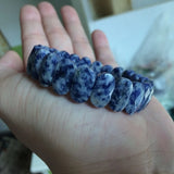 Sodalite Stone Beads Bracelet Natural Gemstone Bangle Fine Jewelry for Woman