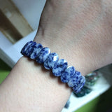 Sodalite Stone Beads Bracelet Natural Gemstone Bangle Fine Jewelry for Woman
