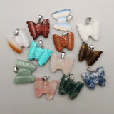 Natural Stone Butterfly Pendant Charms Animal Pendants 12pcs/lot
