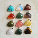 Natural Stone Skull Pendants for Jewelry Making - Pack of 12