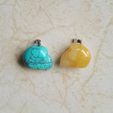 Natural Stone Skull Pendants for Jewelry Making - Pack of 12