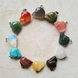 Natural Stone Skull Pendants for Jewelry Making - Pack of 12
