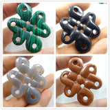 Natural Stone Chinese Knot Quartz Crystal Turquoises Agates Aventurine Pendant