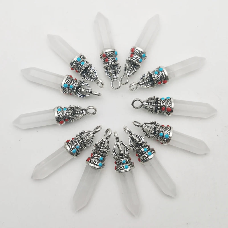 Crystal Pillar Pendant Necklace for Jewelry Making