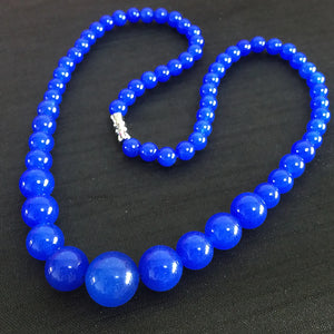 Chalcedony Jades Round Beads Necklace 18 inch