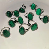 Natural Stone Malachite Ring for Women