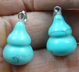 Natural Stone Quartz Crystal Tiger Eye Gourd Shape Charms Pendants