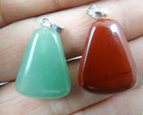Natural Stone Turquoise Crystal Tiger Eye Trapezoid Charm Pendant