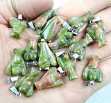 Natural Stone Angel Pendants for DIY Jewelry Making A18