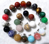 Natural Stone Round Ball Pendant for DIY Jewelry Making