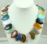 Natural Stone Quartz Crystal Turquoise Tiger Eye Pendant DIY Necklace
