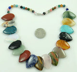 Natural Stone Quartz Crystal Turquoise Tiger Eye Pendant DIY Necklace